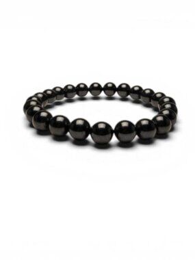Ash & Sea Hematite Bead Bracelet 8mm Black Healing Beaded Jewelry